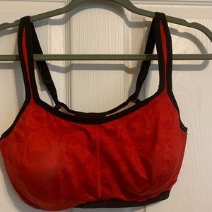 Natori underwire sports bra in red dragon print